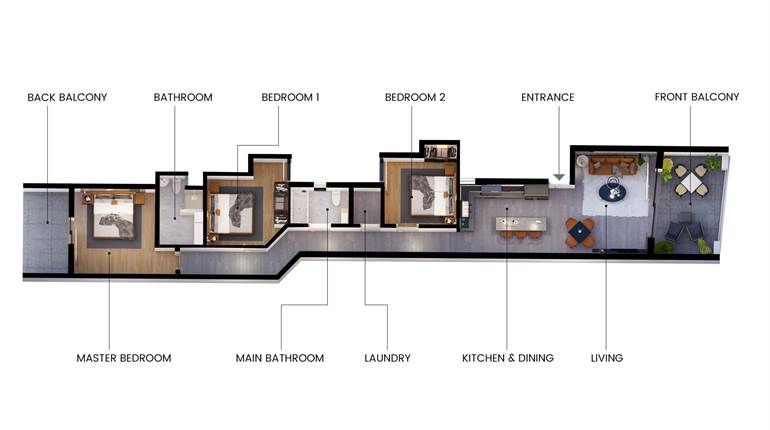 Burmarrad - 2 bedr. 3rd flr Apart + Large Terrace