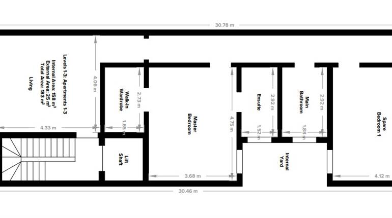 Naxxar - 3rd Floor 3 Bedroom 183sqm Finished Apartment 