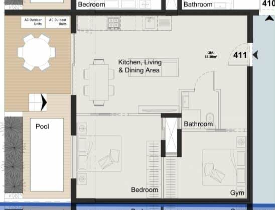 Paola - 2 Bedroom Penthouse + Pool