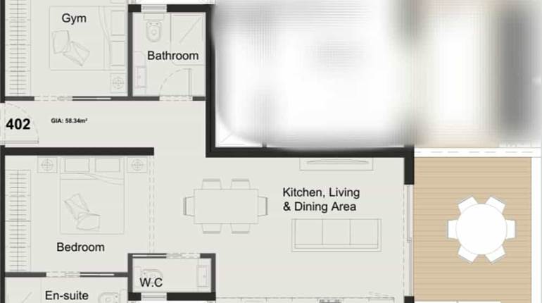 Paola - On Plan Shell 2 Bedroom Penthouse 