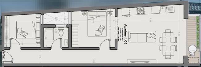 Paola - 2 Bedroom Shell Form Apartment On Plan 