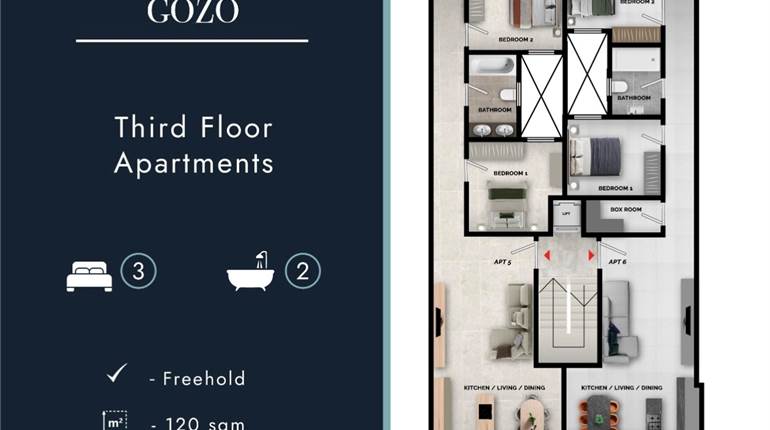 Fontana Gozo - 3 Bedroom Apartment + Views