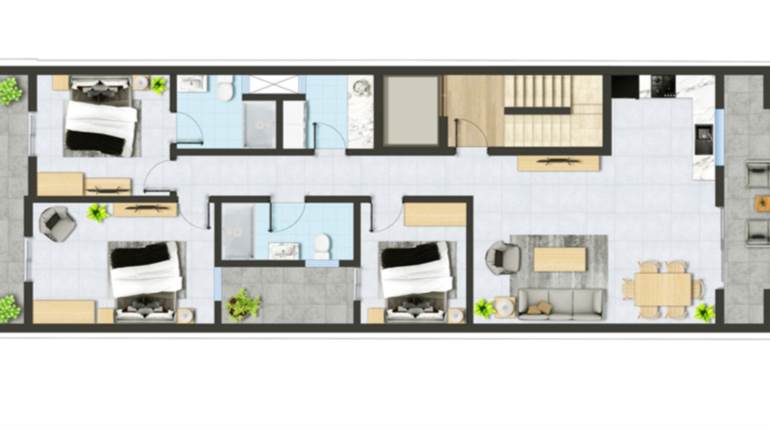 Fgura- 3 bedrooms Apartment Fully finished (On Plan)