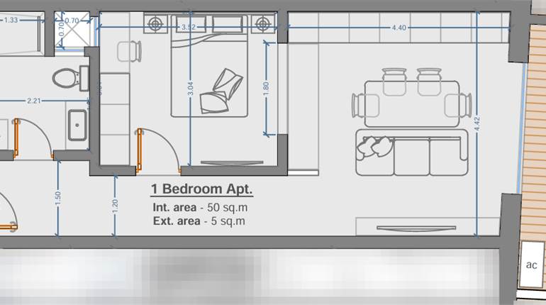 Birkirkara -  3rd floor 1 bedroom Apartment On Plan