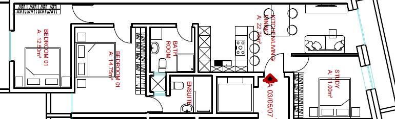 Zejtun - 1st Floor 2 Bedroom + Study Apartment Shell Form