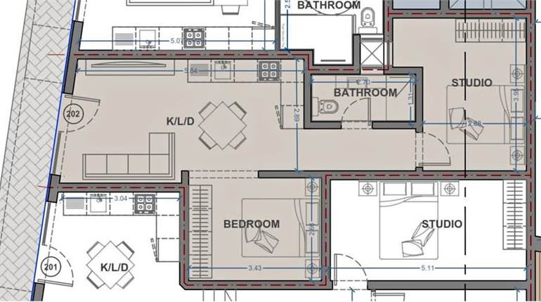 Msida - 2 Bedroom Shell Form Studio Maisonette On Plan 