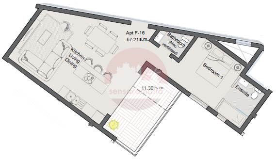 Birkirkara - 1 Bedroom Apartment with Terrace - Shell Form 